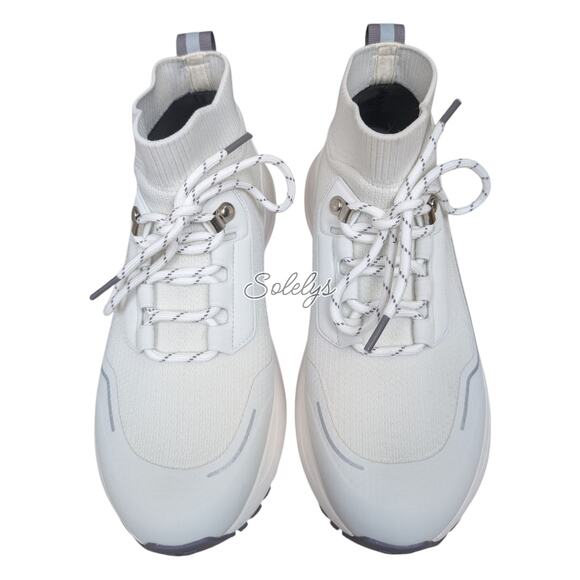 Vessi Stormburst High Womens 10 White Granite Waterproof Knit Sneaker Boot - Picture 2 of 11